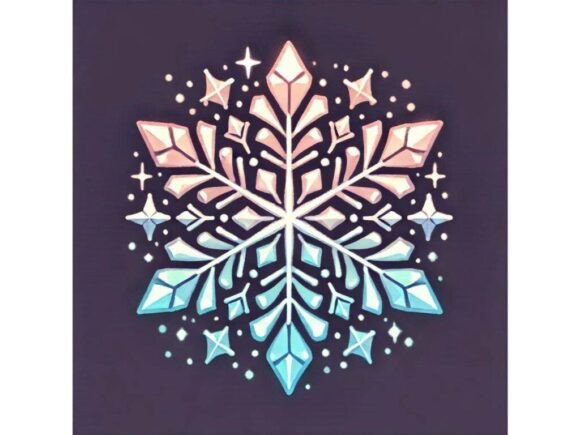 A Pastel Rendition of Christmas Snowflak in Illustrations