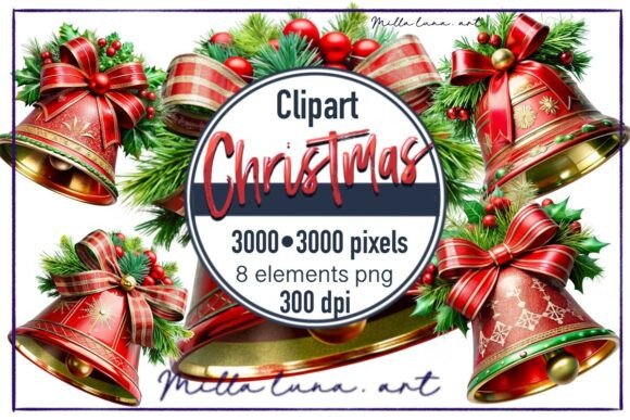 Christmas Bell Red Decor New Year PNG for Illustrations