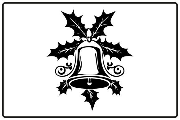 Christmas Bell with Holly Branch, Bell Illustrations for Editors