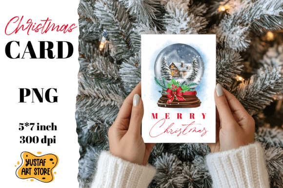 Christmas Card.Snow Globe Card Printable: A Designer's Review