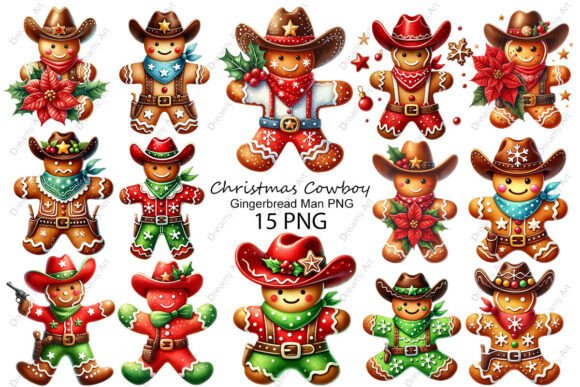 Christmas Cowboy Gingerbread Man PNG: A Designer’s Take on Seasonal Illustrations