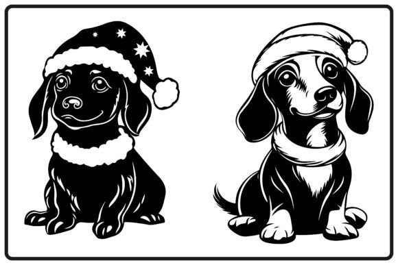 Christmas Daschund Dog Silhouette Animal Illustrations Review