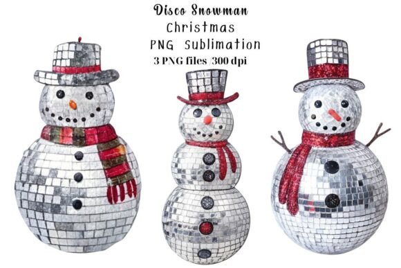 Christmas Disco Snowman PNG Sublimation Review for Illustrations