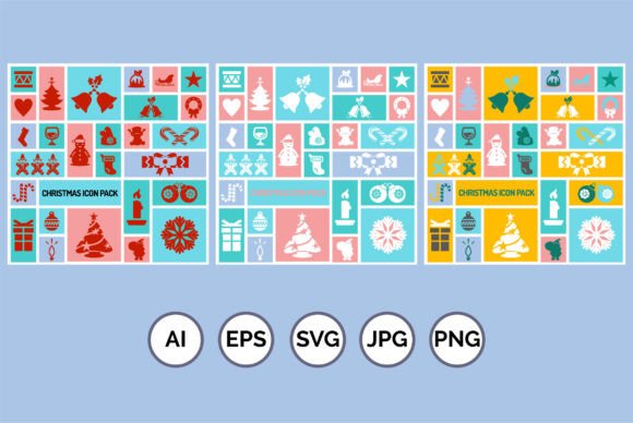 Christmas Elements Set Icons Vector