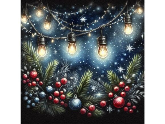 Christmas Lights Using Charcoal Texture: A Review for Modern Illustrations