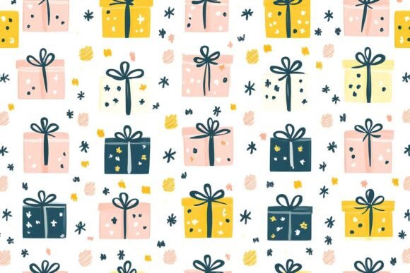 Christmas Pattern with Presents Illustrations Review