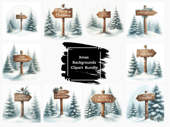 Christmas Scenic Backgrounds for Illustrations