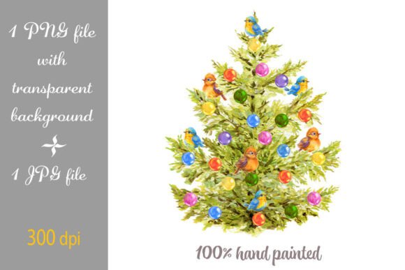 Christmas Tree Watercolor Clipart Spruce for Modern Illustrations