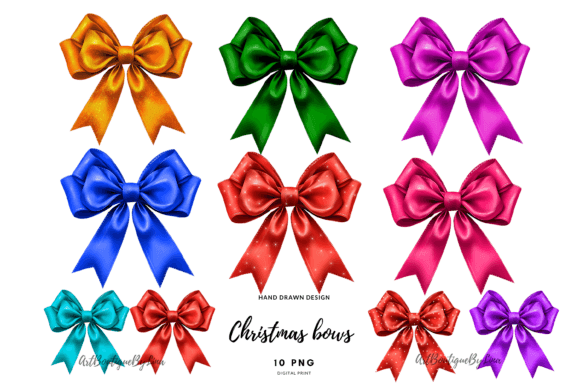 Colorful Festive Bows, Christmas PNG: A Designer’s Review