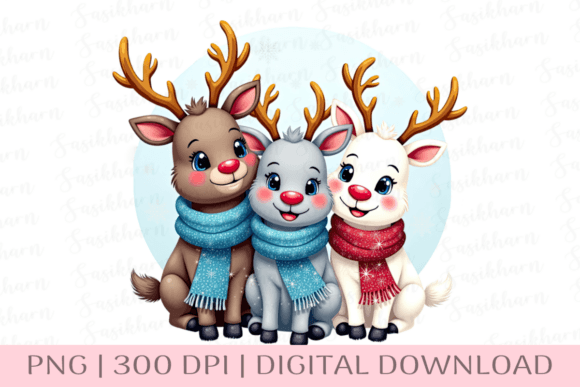 Cute Christmas Reindeer Adorable Winter Illustrations for Brands