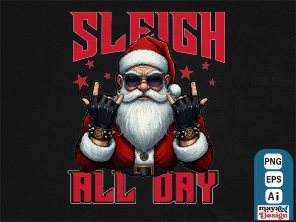 Sleigh All Day Funny Christmas Tshirt: A Crafter’s Review of This Illustrations Asset