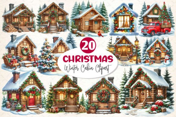 Winter Christmas Cabin Clipart PNG: A Seller's Review of Essential Illustrations